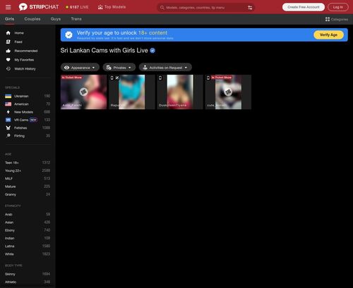 A Review Screenshot of Stripchat Sri Lanka