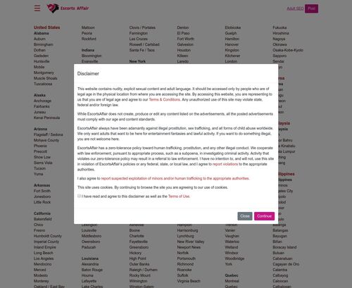 A Review Screenshot of EscortsAffair